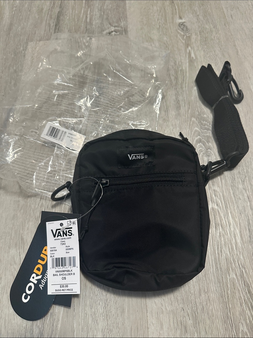 Vans Black Mini Shoulder Bag with Zip Pocket